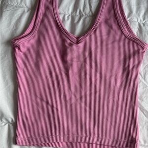 Hollister Pink crop Ribbed Tank Top